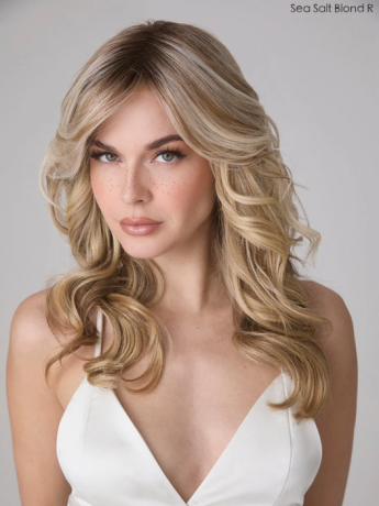Medium Wavy TP (Top Piece) Mono  | Heat Friendly Synthetic Lace Front Top Piece by Amore