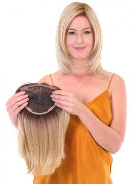 Premium 100% Handmade Topper Straight 14" | Heat Friendly Synthetic Topper by Belle Tress