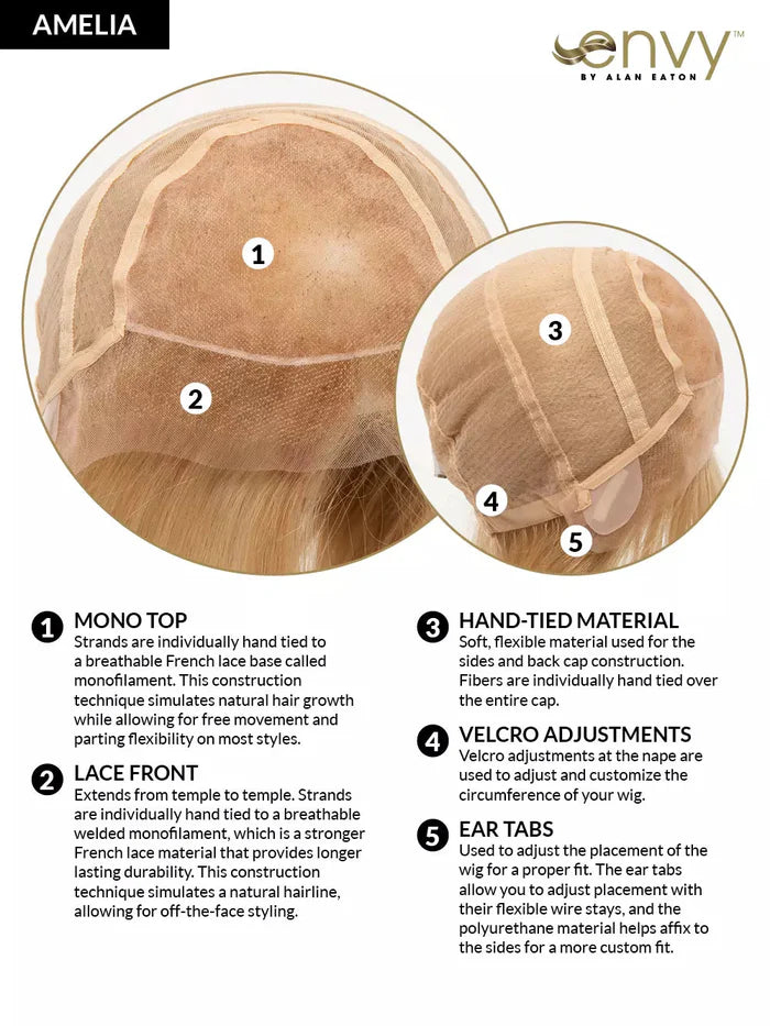 Amelia | Human Hair Lace Front, Hand-Tied (Mono Top) Wig by Envy