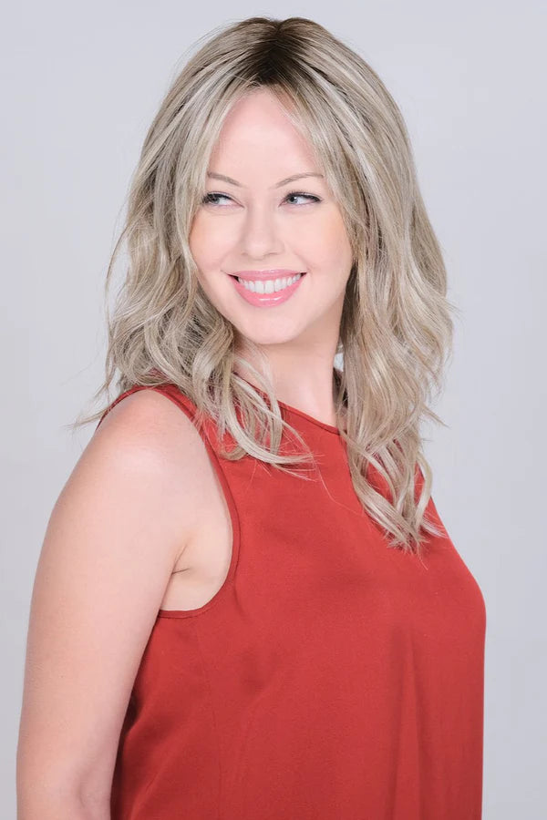 Peerless 18 E | SALE | Heat Friendly Synthetic Lace Front Wig  (Centre Mono) by Belle Tress | BUTTERBEER BLONDE