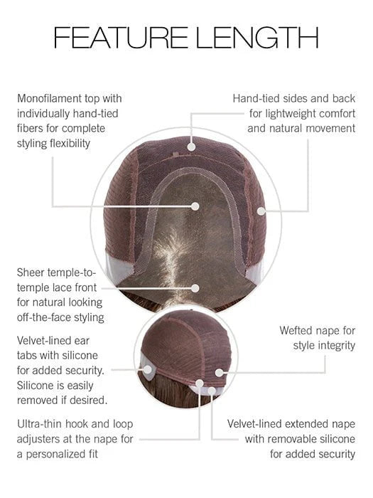 Feature Length | Heat Friendly Synthetic Lace Front (Hand-Tied) Wig by Raquel Welch