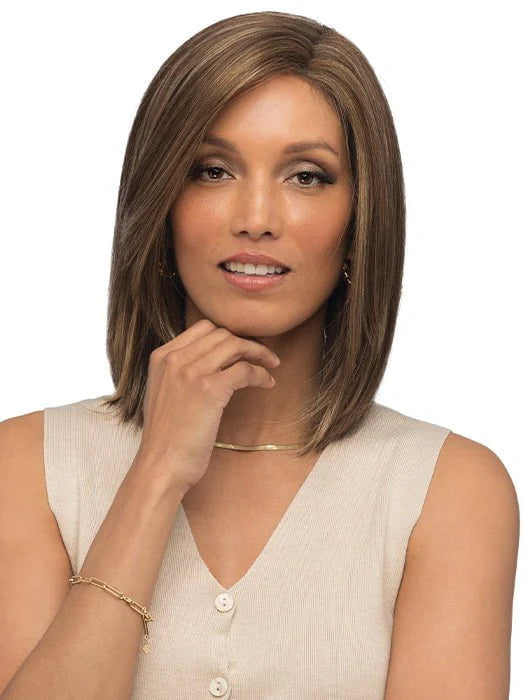 Shai | SALE 35% | Synthetic Swiss Lace Front (Lace Part) Wig by EsteticA | R8/26H BROWN w/ HIGHLIGHTS