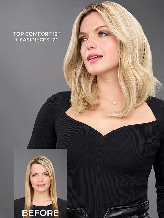 Top Comfort HH 12"  | Remy Human Hair (Hand-Tied) Topper by Jon Renau