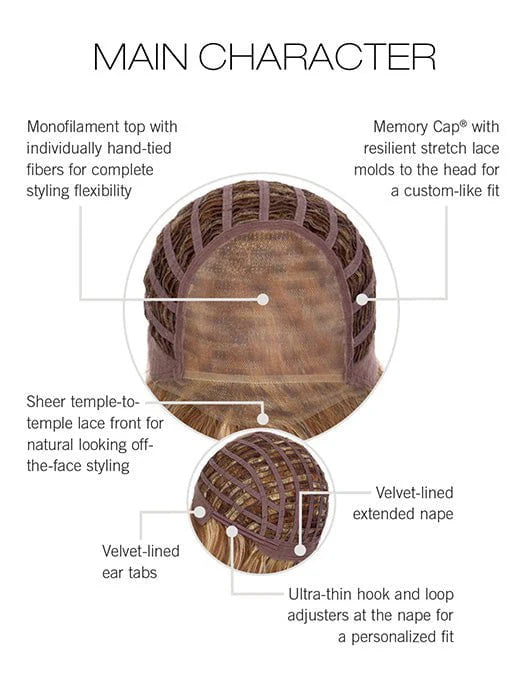 Main Character | Heat Friendly Synthetic Extended Lace Front (Mono Top) Wig by Raquel Welch
