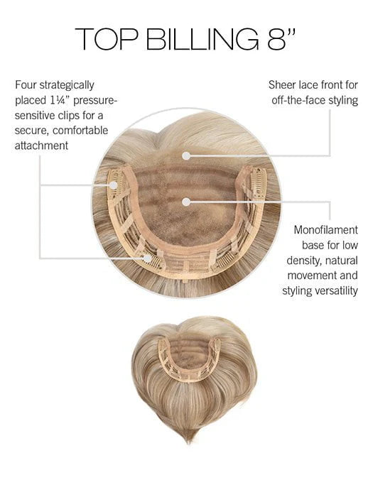 Top Billing 8" | Heat Friendly Synthetic Lace Front (Monofilament) Topper by Raquel Welch