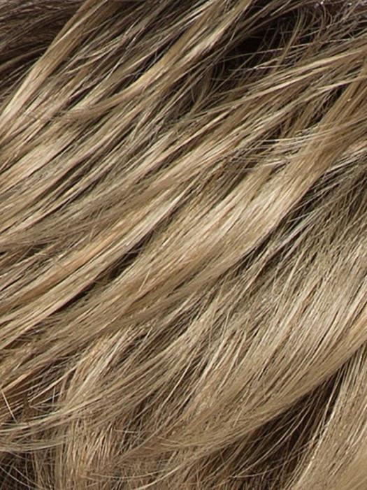 Color CARAMEL-ROOTED = Medium Gold Blonde and Light Gold Blonde Blend with Light Brown Roots