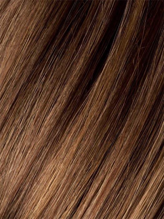 Color MOCCA-ROOTED = Medium Brown, Light Brown, and Light Auburn blend with Dark Roots