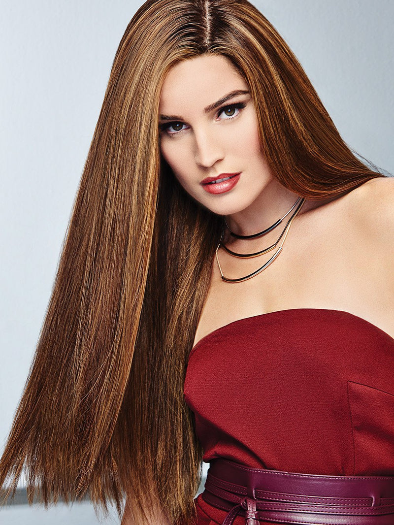 Glamour and More | Remy Human Hair Lace Front Double Mono Top (Hand-Tied) Wig by Raquel Welch