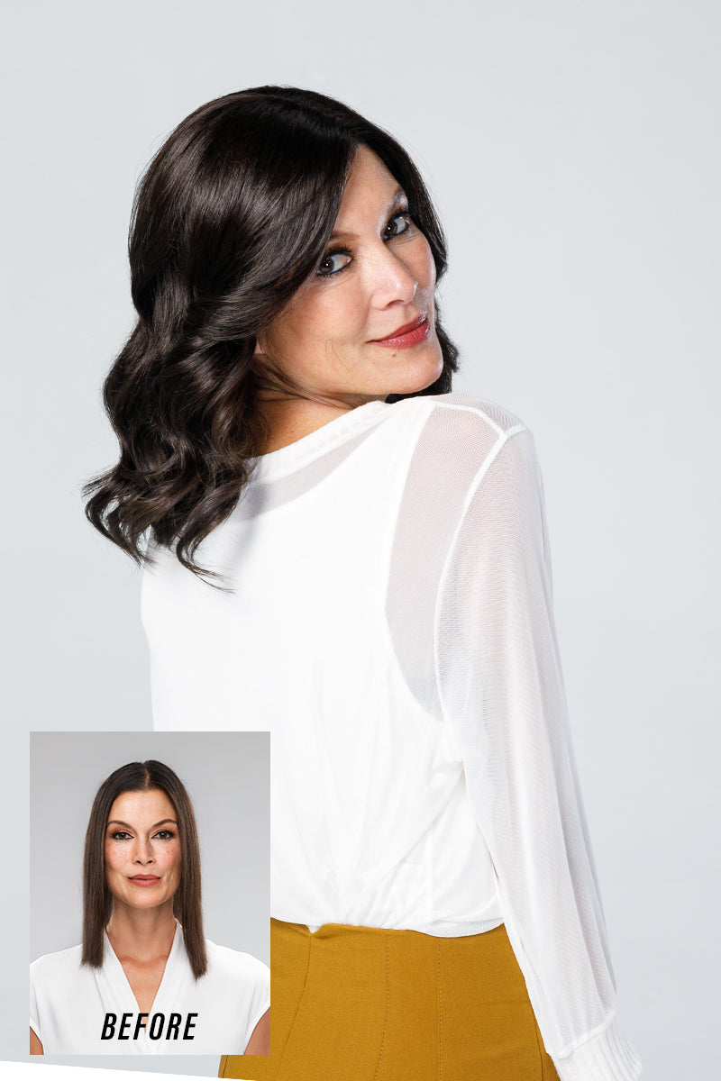Top Coverage Wavy 12" | Synthetic Lace Front Topper (Mono Top) by Jon Renau